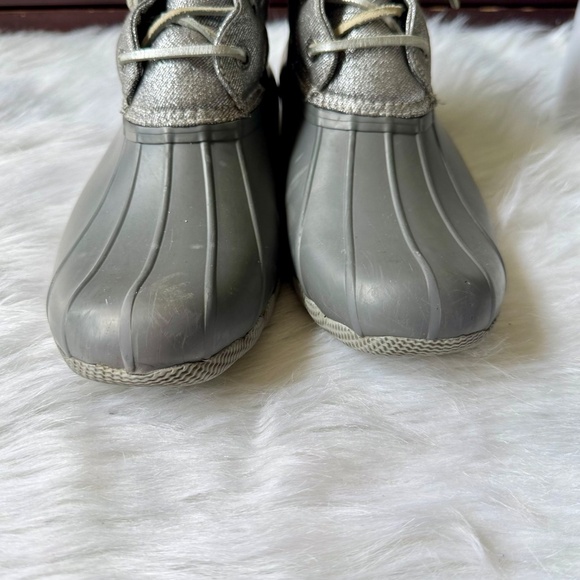 Sperry Top-Sider Saltwater Shimmer Duck Boots Gray Waterproof Size 7.5 - Picture 11 of 13